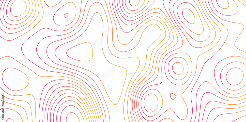 Poster Abstract white colorful gradient Topographic line map background. Contour elevation topographic and textured Background Modern design with White background with topographic wavy pate for decoration.	
