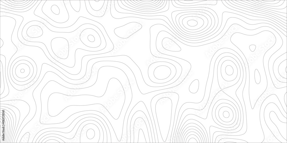 Poster Abstract wavy curved lines background. abstract pattern background vector topographic map. The black on white contours vector topography stylized height of the lines map Seamless pattern banner design
