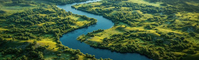 Aerial View Of A River Winding Through The Jungle In Bali: A Stunning Perspective Of A Serpentine River Meandering Amidst Lush Tropical Greenery And Dense Canopy, Showcasing The Untamed Beauty Of The 