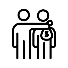 22 corruption line icon illustration vector graphic