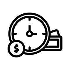 26 time is money line icon illustration vector graphic