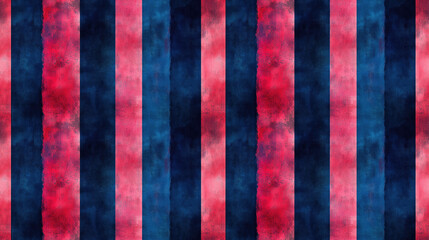 Obraz premium Modern Bohemian stripe pattern featuring blue tie dye effects and red textures ideal for fabric design and home decor