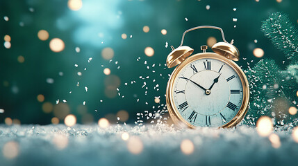 new year background with clock. 