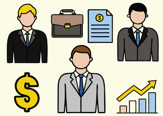 create of set of sleek modern business