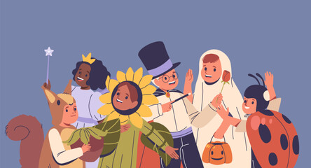 Children Dressed In Colorful Carnival Animal Costumes Display Radiant Smiles And Playful Energy Capturing A Fun