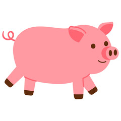 smiling cute pig illustration
