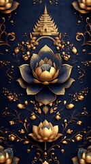 Intricate Seamless Pattern Inspired by Cambodian Traditional Art