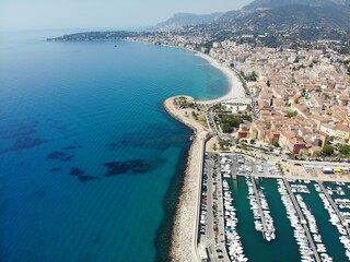 A photo of the water is blue