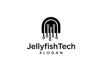 Technology Jellyfish Logo Idea vector illustration. © muhamad