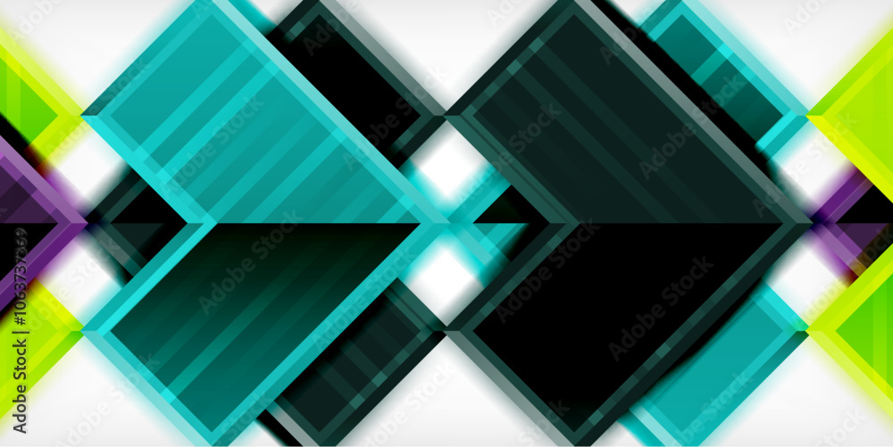 Aufkleber Arrow symbols created with 3d effects and line texture geometric abstract background