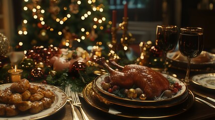 クリスマスの豪華な料理