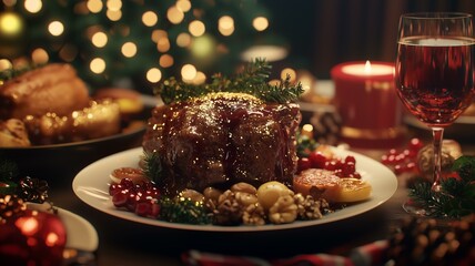 クリスマスの豪華な料理