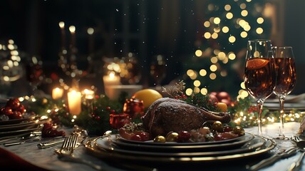 クリスマスの豪華な料理