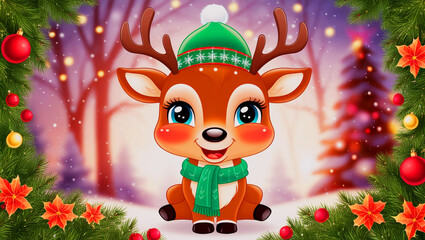 Fototapeta premium deer with a flower