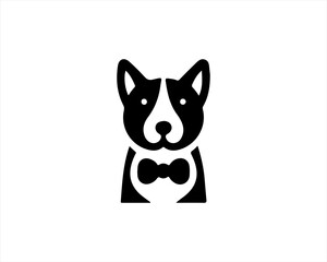 Dog head logo icon. Silhouette simple. Flat style. Black dog face.Dog logo design template. Vector illustration Animal Logotype concept. 