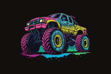 Bold and Bright Monster Truck Ride vector © somaiya