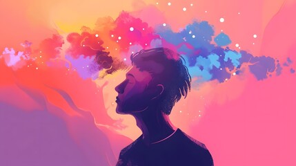 Vibrant Digital Abstract Art Explosion of Colorful Imagination and Expressive Emotions