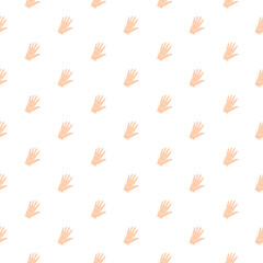 Heart on hand icon pattern seamless isolated on white background