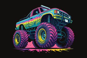 Bold and Bright Monster Truck Ride vector © somaiya