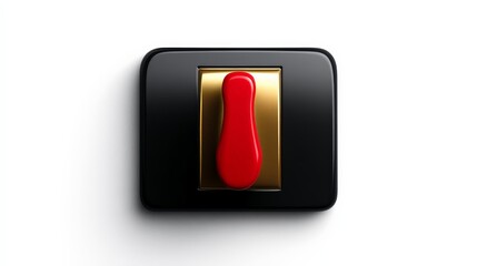 Red Switch, Power On:  A sleek, black switch with a vibrant red lever and gold accents, symbolizing the activation of power, innovation, or a new beginning.