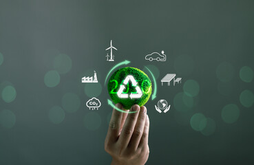 NET ZERO emission target concept, reduce air pollution, conserve the environment, reduce global...