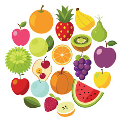 fruits set vector