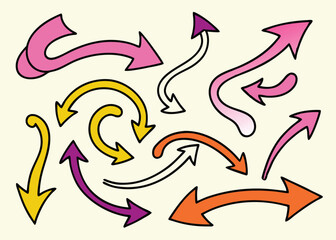 llustrator Artwork thin curved arrows vector 