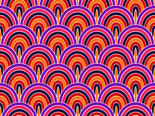 Magic mermaid tail scales vector repeat ornament. Multicolored fishscale texture. Tile mermaid squama motif. Simple animal skin background. Chinese stylized motif.