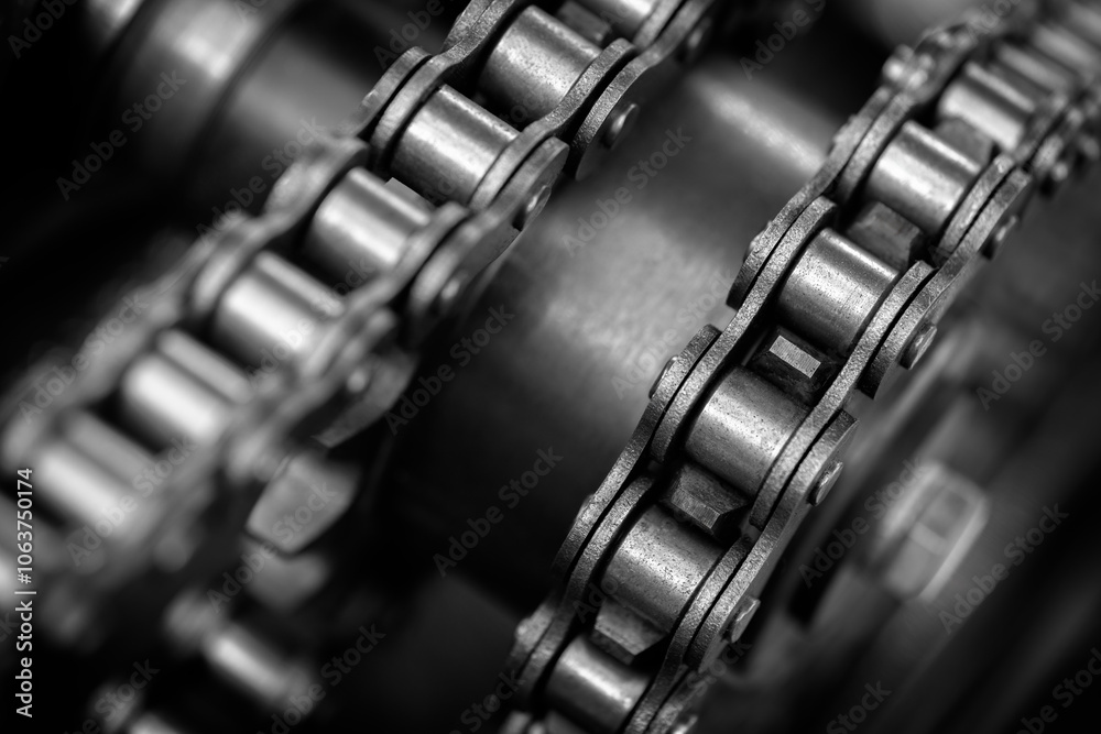 Poster a close up of a chain with many links. the chain is made of metal and is very old