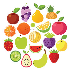 fruits set vector