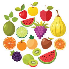 fruits set vector