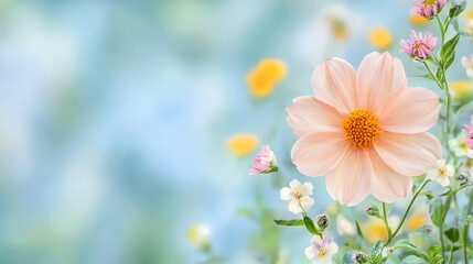 soft pastel flower blooms beautifully against blurred background