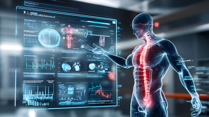 Digital health dashboard displaying real time data and analytics