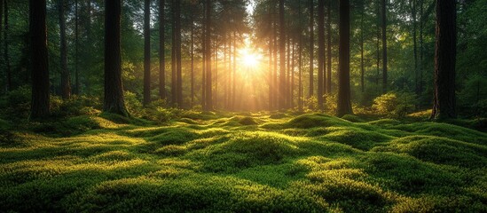 Obraz premium Sunbeams through the Trees