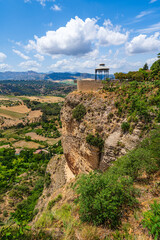 Fototapeta premium Ronda, Andalusia, Spain: Mirador de Aldehuela lookout viewpoint at the edge of the cliff