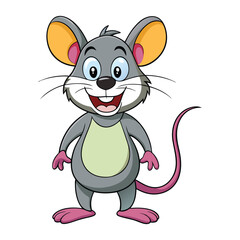 funny mouse on white background