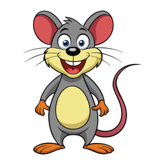 funny mouse on white background