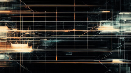 Futuristic abstract background with glowing lines and geometric patterns, creating sense of depth and technology. Ideal for digital art and design projects