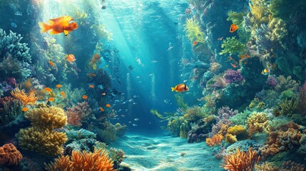 Vibrant Underwater Coral Reef