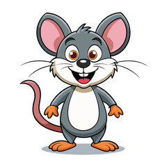 funny mouse on white background