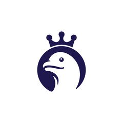 Crown dolphin vector logo design