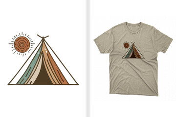 nomad nature camping t shirt design and artwork, nomadic graphic tee © ArtCommercial