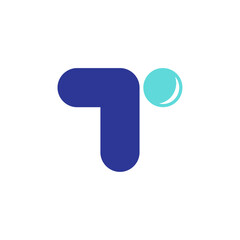 Initial T logo design with freshness of water drop concept
