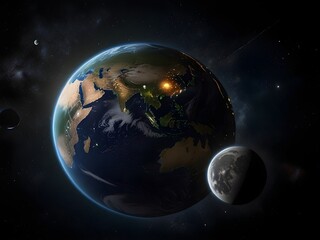 Obraz premium earth and sun