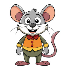 funny mouse on white background
