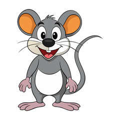 funny mouse on white background