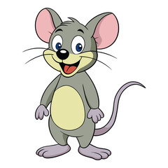 funny mouse on white background