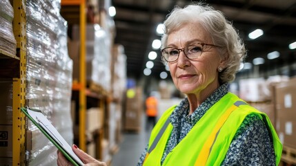 The Elderly Woman in Warehouse