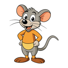 funny mouse on white background