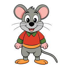 funny mouse on white background